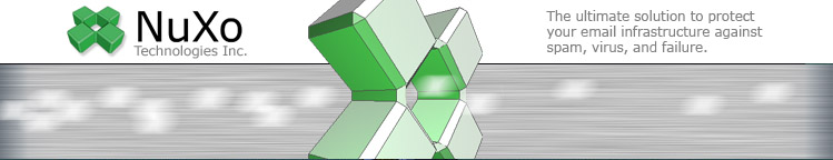 NuXo Email Filtering Services - protect your email server against spam virus and failure (high efficiency - no false positive - no changes to your existing installation)